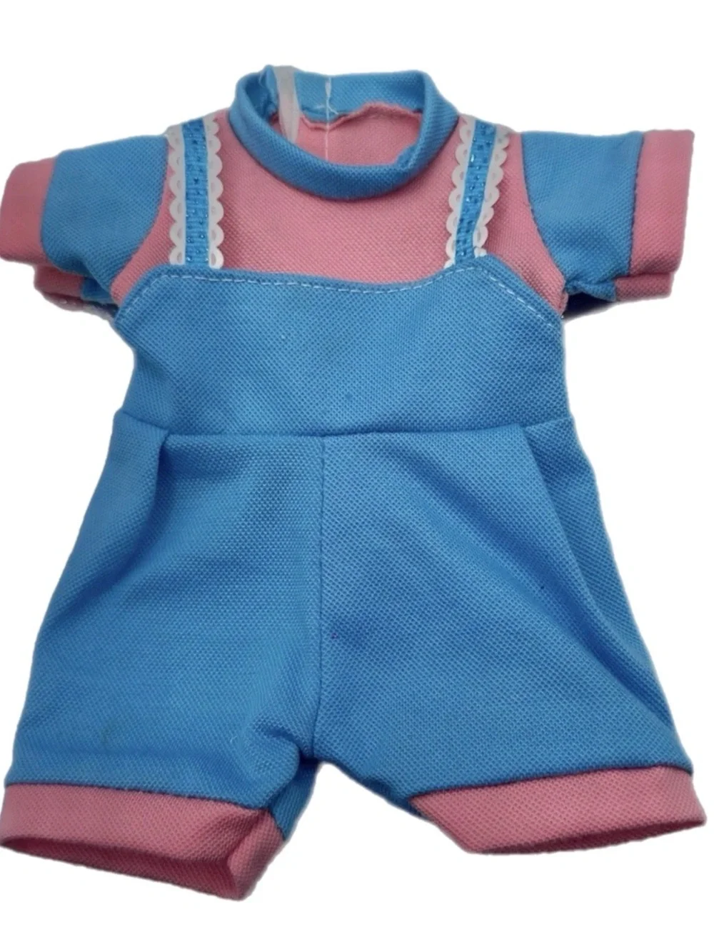 Dress-Up Baby Doll with Pink Floral Skirt and Blue Accessories